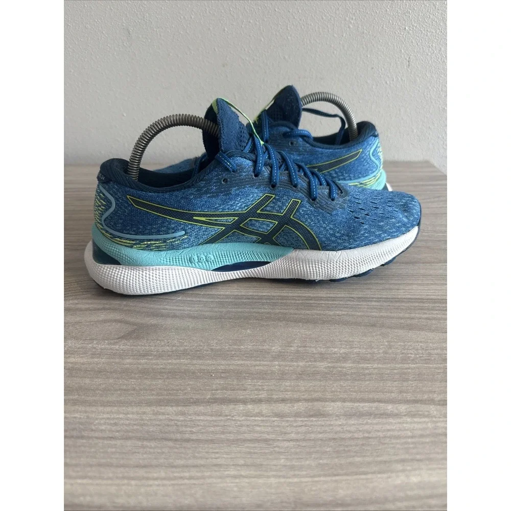 Asics Gel-Nimbus 24 Mens Size 8.5 Blue Green Athletic Running Shoes Sneakers